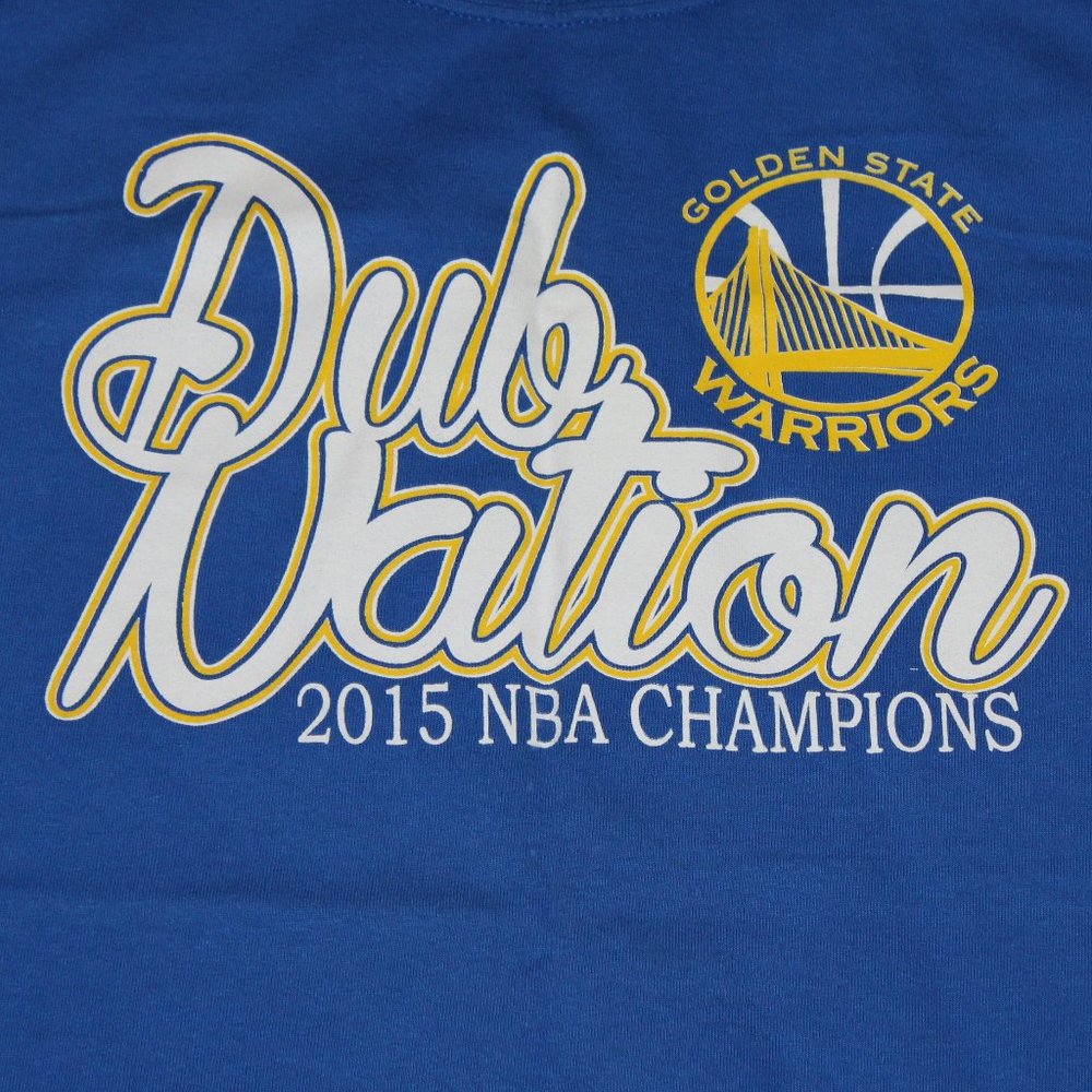 Golden State Warrior Dub Nation Large blue t-shirt 2015 NBA Champions